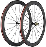 HXJZJ Rennrad-Räder 50mm Drahtreifen 23mm Felge 100% Carbon Bike Wheels 700C Laufradsatz