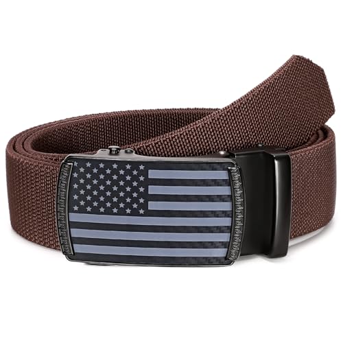 SANSTHS Cinto elástico masculino de nylon com catraca para homens, casual, trabalho, jeans, golfe, c