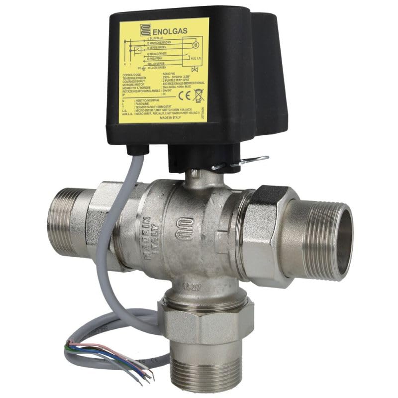 Motor-Kugelhahn, DN 25-1 1/4", 230 V 10 Nm, 90°/60 sec, AGxAGxAG, L-Bohrung