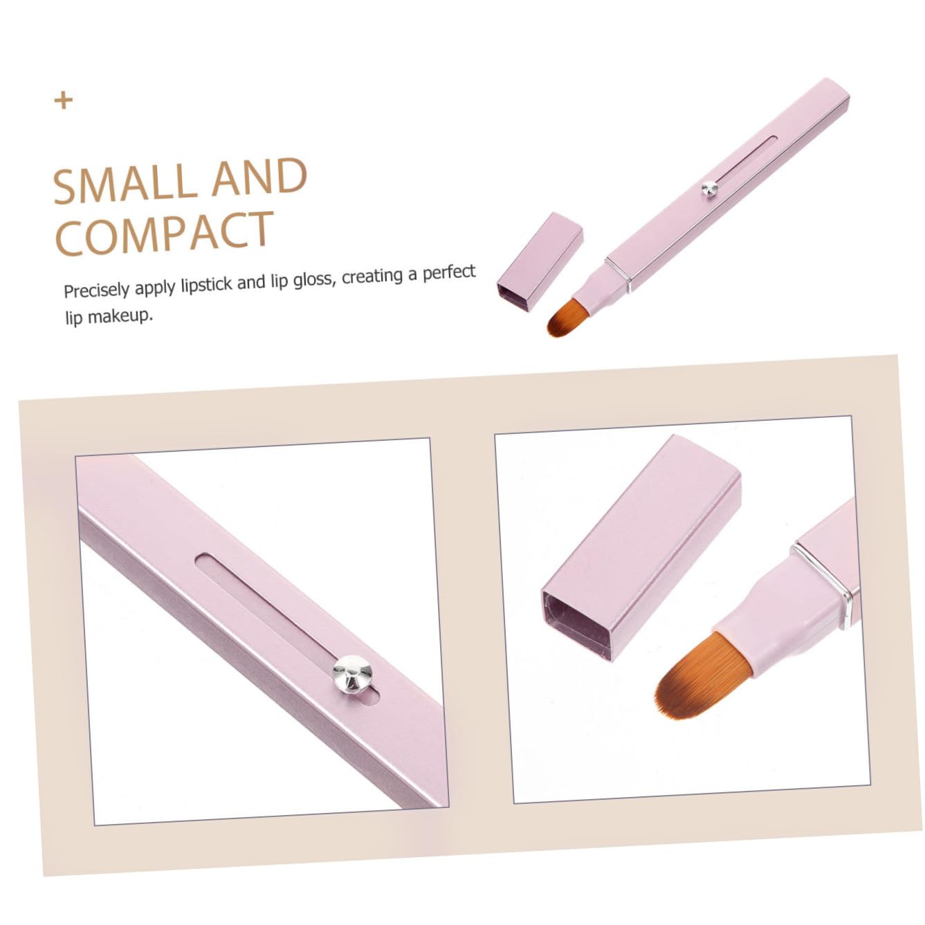Dual-ended Retractable Nylon Lip Brush for Women Portable Lipstick and Lip Gloss Applicator Small Makeup Brush