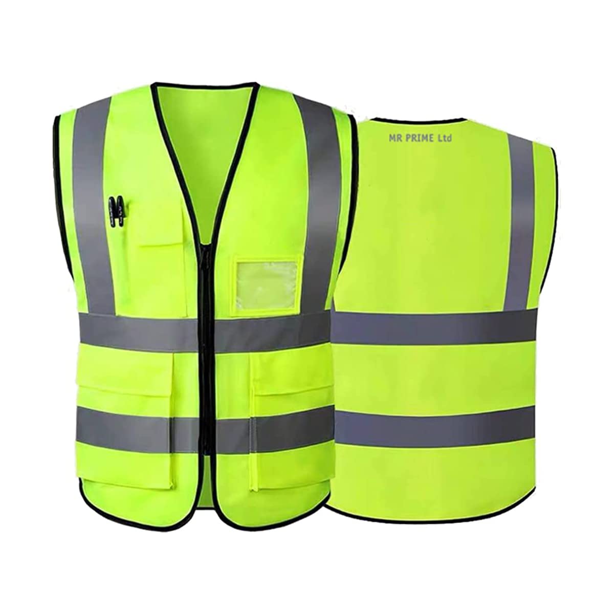 Mr Prime LtdHi Vis High Visibility Reflective Safety Vest coat Jacket
