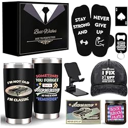 Birthday Gifts for Mens Him Who Have Everything, Fathers Day Gift, Dad Gifts, Unique Dad Gift Baskets for Men Husband Brother Boyfriend Funny Thank you Gifts Ideas Grandpa Uncle Presents Black