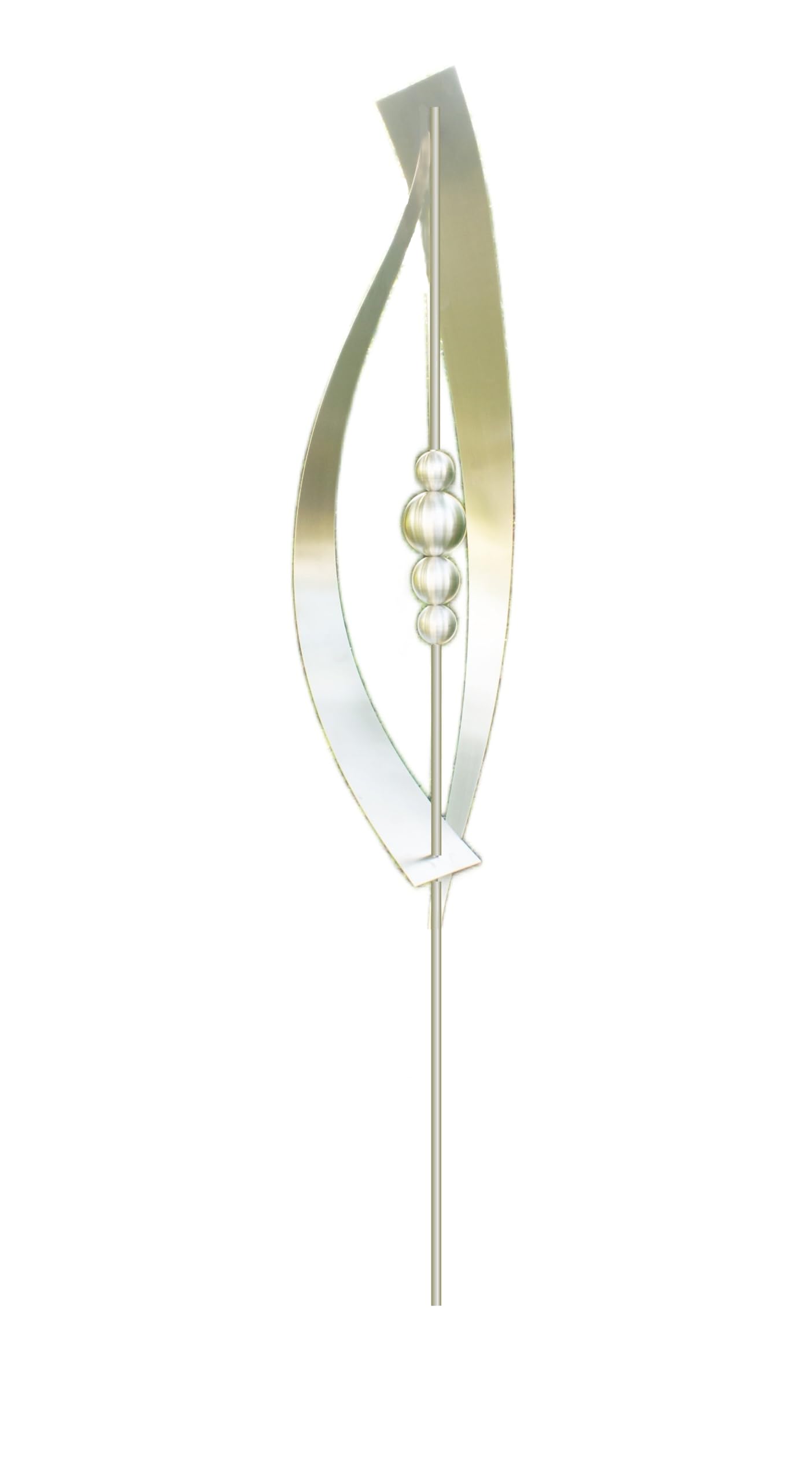 Gartendeko, Garten Stab Edelstahl „Katharina“, 200 cm. Handgefertigter Gartenstecker, Gartenstab Edelstahl, mit 4 Edelstahlkugeln, gebürstet. Gartenstab für draußen.