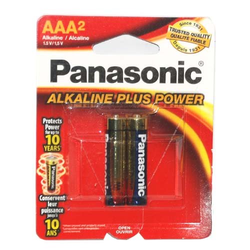 2pk Panasoni Batteries Alkaline AAA, Case of 12