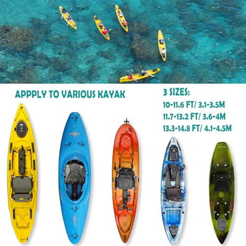 Kayak Cover, 420D Waterproof Dustproof UV Protection Kayak Covers for Outdoor Storage, Indoor Storage for Canoe Covers and Fishing Boat,Fit 10-15 FT Kayak Accessories (Grey, M(10-11.6 FT/3.1-3.5 m))