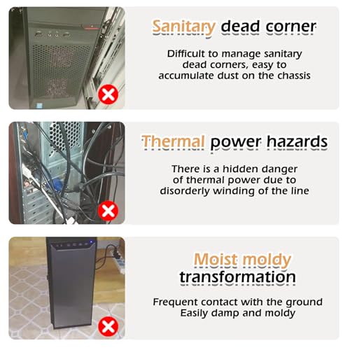 Sporgo Soporte Ajustable para PC Debajo del Escritorio - Universal para CPU Con 4 Ruedas (2 Con Bloqueo) - Para Carcasa de Ordenador - imagen 6