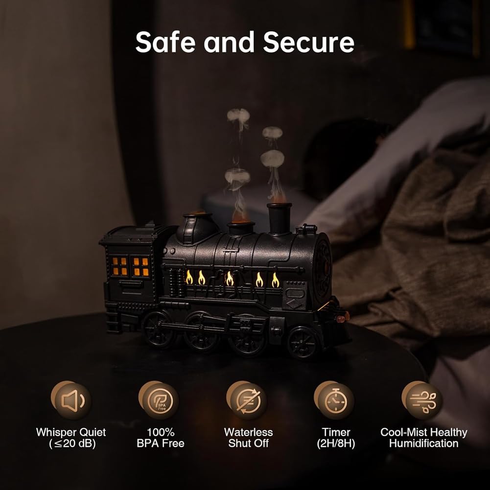 Difusor de Aceites Esenciales, Humidificador de Vapor Frío con 2 Modos de Luz y 2 Modos de Niebla, Apagado Automático, Ideal para el Hogar, la Oficina y el Dormitorio.