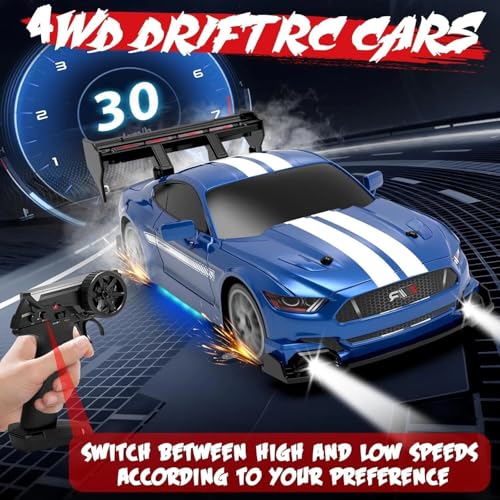 Image of Bestie toys Remote Control Car 25Kmph, 2.4Ghz Rc Drift Car, RC, Drift Car Remote Control, Flexible PVC Shell, Long Range with Multi LED Lights Gost Blue