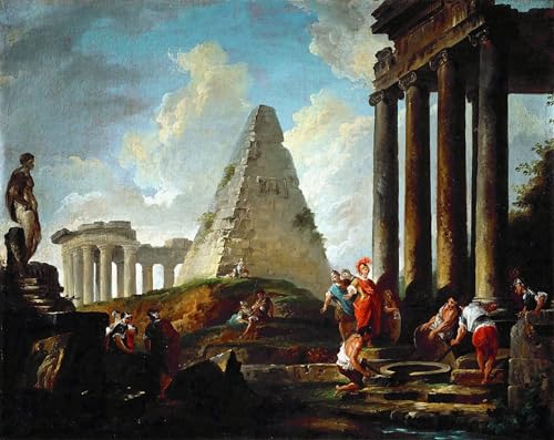Cuadro en lienzo de la pintura de Alejandro Magno por Hubert Robert para salón de 60x90cm