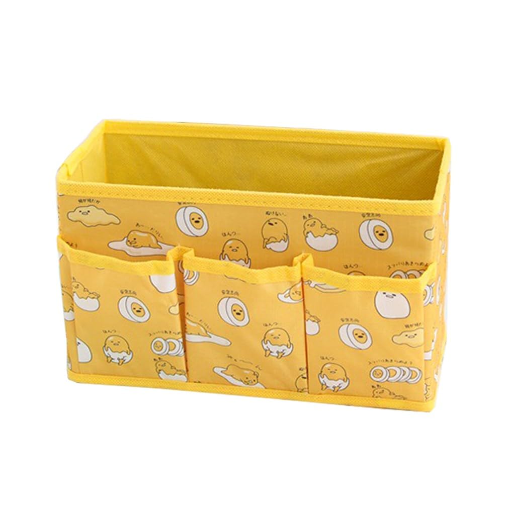 Roffatide Cute Gudetama Collapsible Storage Box Nylon Storage Bins Makeup Organizer Desk Caddy Foldable Storage Caddy for Closet Office Home B