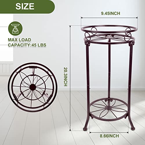 Yhijurs Plant Stand Indoor, Metal Potted 2 Tiers Tall Outdoor Plant Stands,20.3'' Heavy Duty Corner Display Rack, Flower Pot Shelf Planter Holder Decor For Home Garden Office-Bronze #TOP4