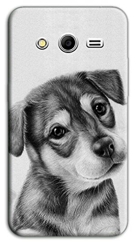 Mixroom – Coque Étui case en TPU silicone souple pour Samsung Galaxy Trend 2 II Lite G318 M596 chiot de chien blanc et noir