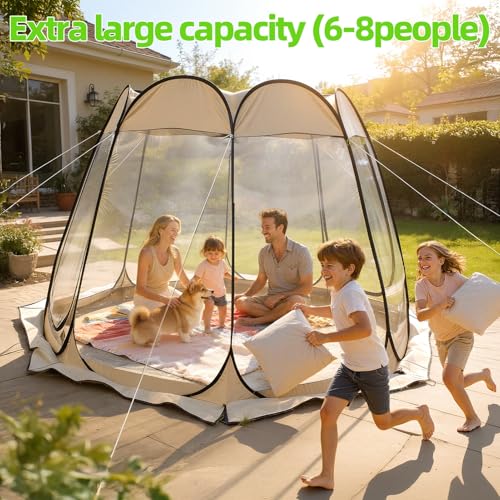 Carpa Pop Up Impermeable para Camping 8 Personas Caqui miniatura 5