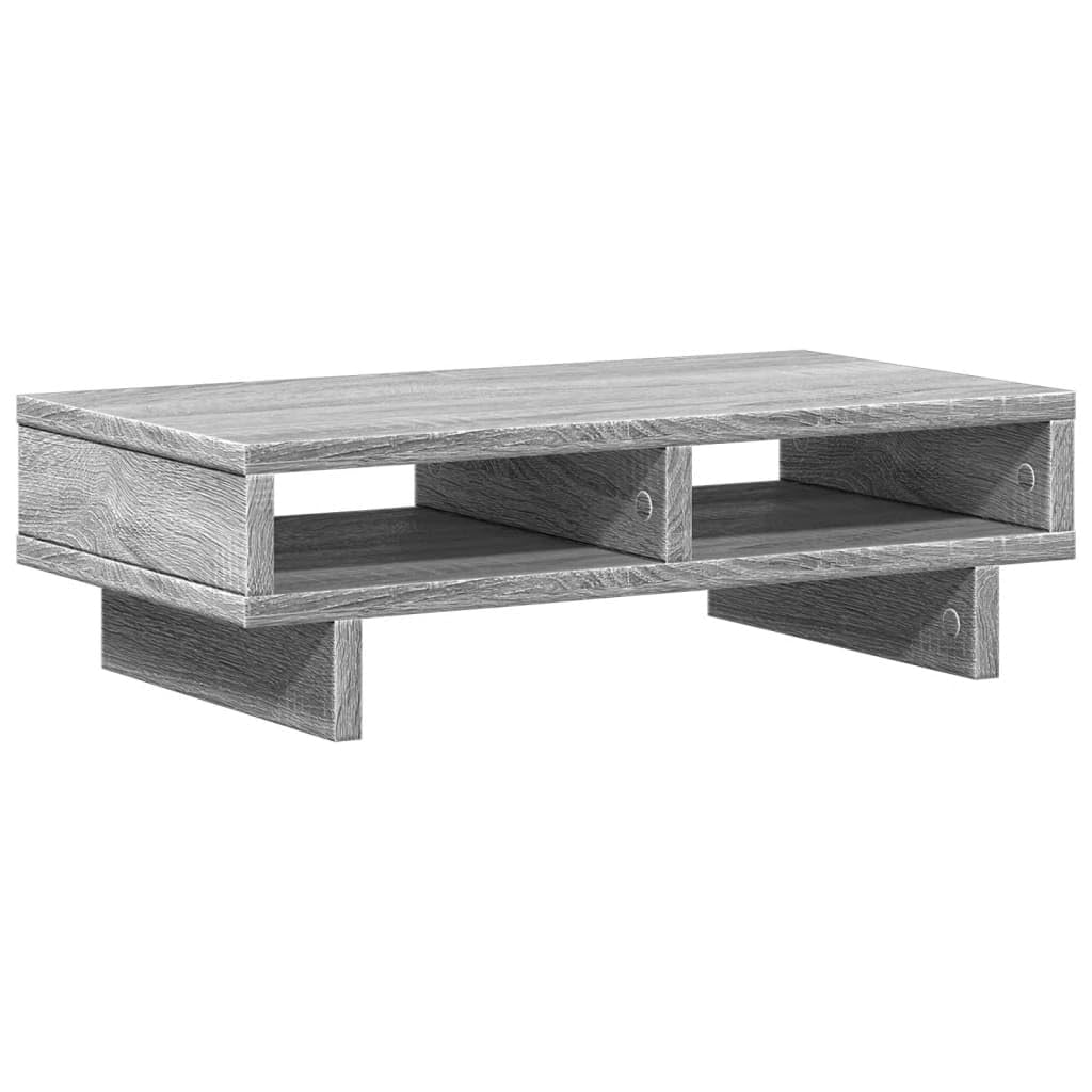 Supporto per monitor, in legno Sonoma, 50 x 27 x 15 cm, stabile, con 2 scomparti, salvaspazio, scrivania per computer e scrivania da ufficio, ergonomico, per home office e tavolo da gioco