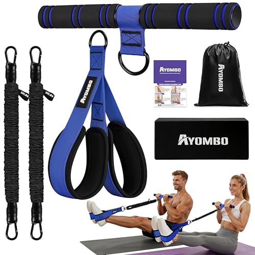 Image of Upgrade Pedal Resistance Band with Handle, Adjustable Tube Foot Pedal Device Puller Exercise Bands, for Abs Arm Leg Waist Workout, Core Pilates, Sit Up Fitness Equipment for Full Body Training