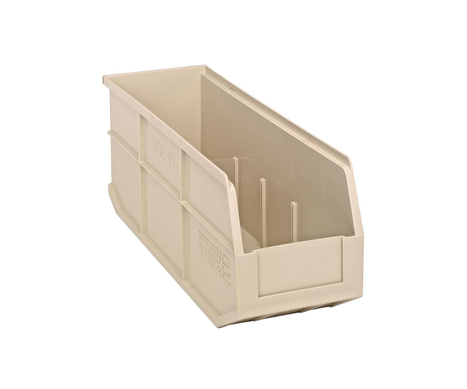 Quantum Storage K-SSB461IV-5 5-Pack Stackable Plastic Shelf Bin, 18" x 6" x 7", Ivory