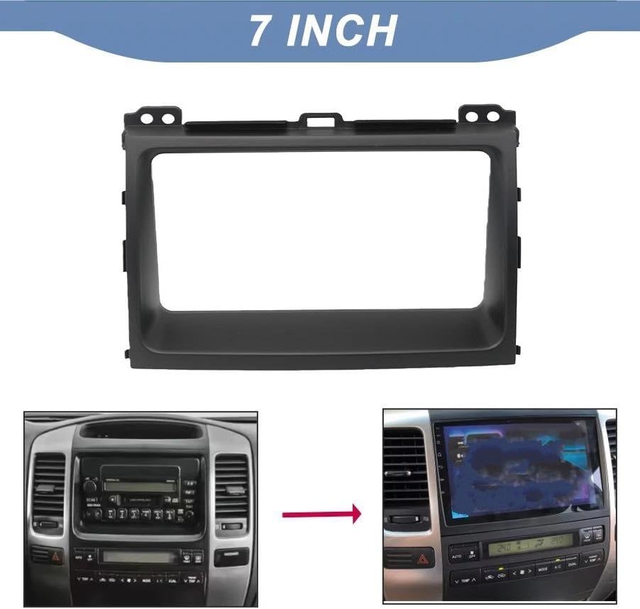 ラジオアダプター ダッシュフィッティングパネル フェイシアフレームキット 7インチ に適合する プラド 120 2002-2009