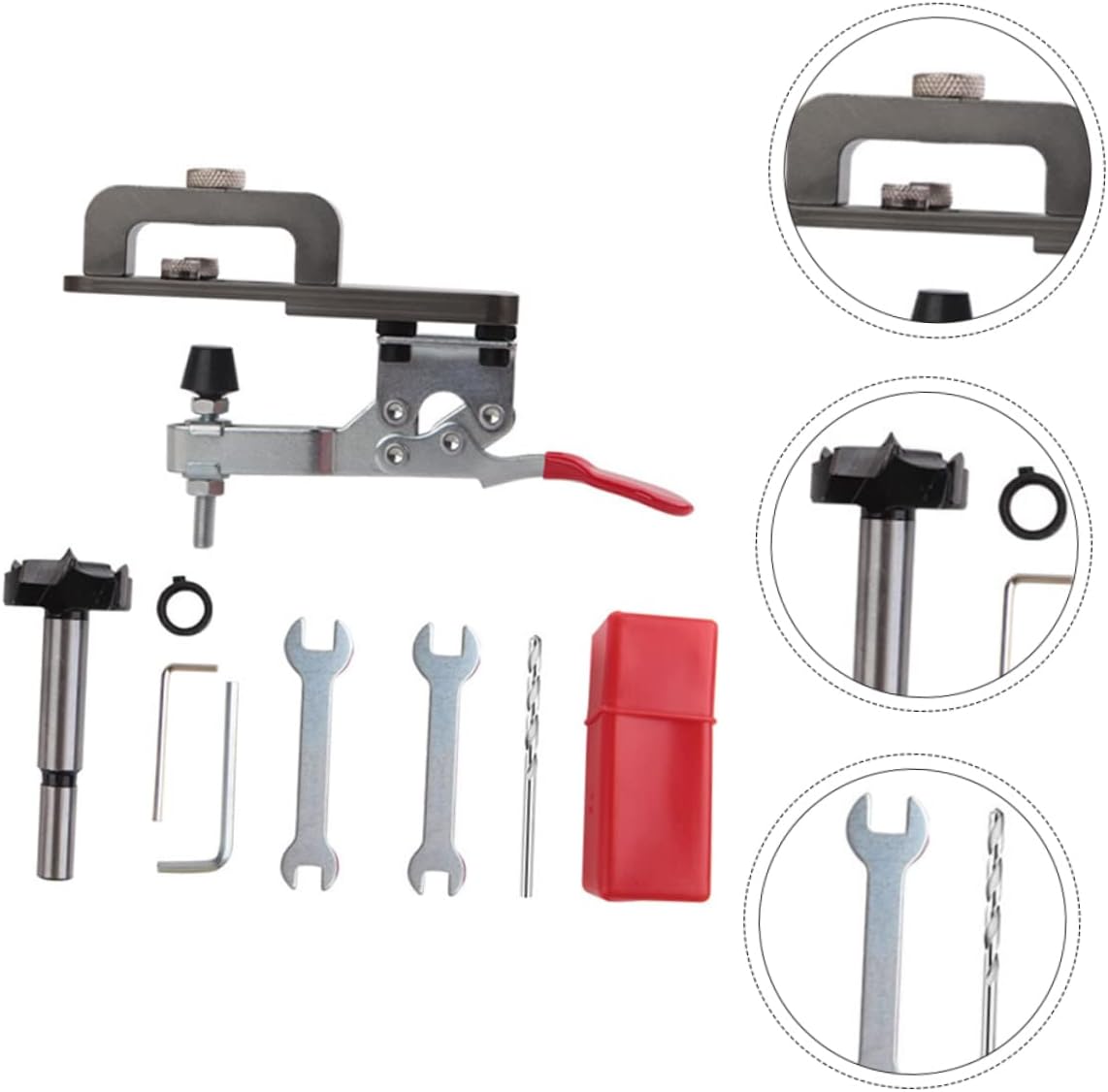 Mikikit Hinge Drilling Locator Set 35mm Cabinet Door Hole Opener Positioning Tool for Woodworking DIY Drill Installation Aid Precision Guide