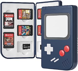 Switch Game Cards Case Blue LeyuSmart for Nintendo 10 Game Cards & 10 Memory SD Cards Strorage Holder, Gameboy Portable Slim/Small Size Cartridge Carrying Box