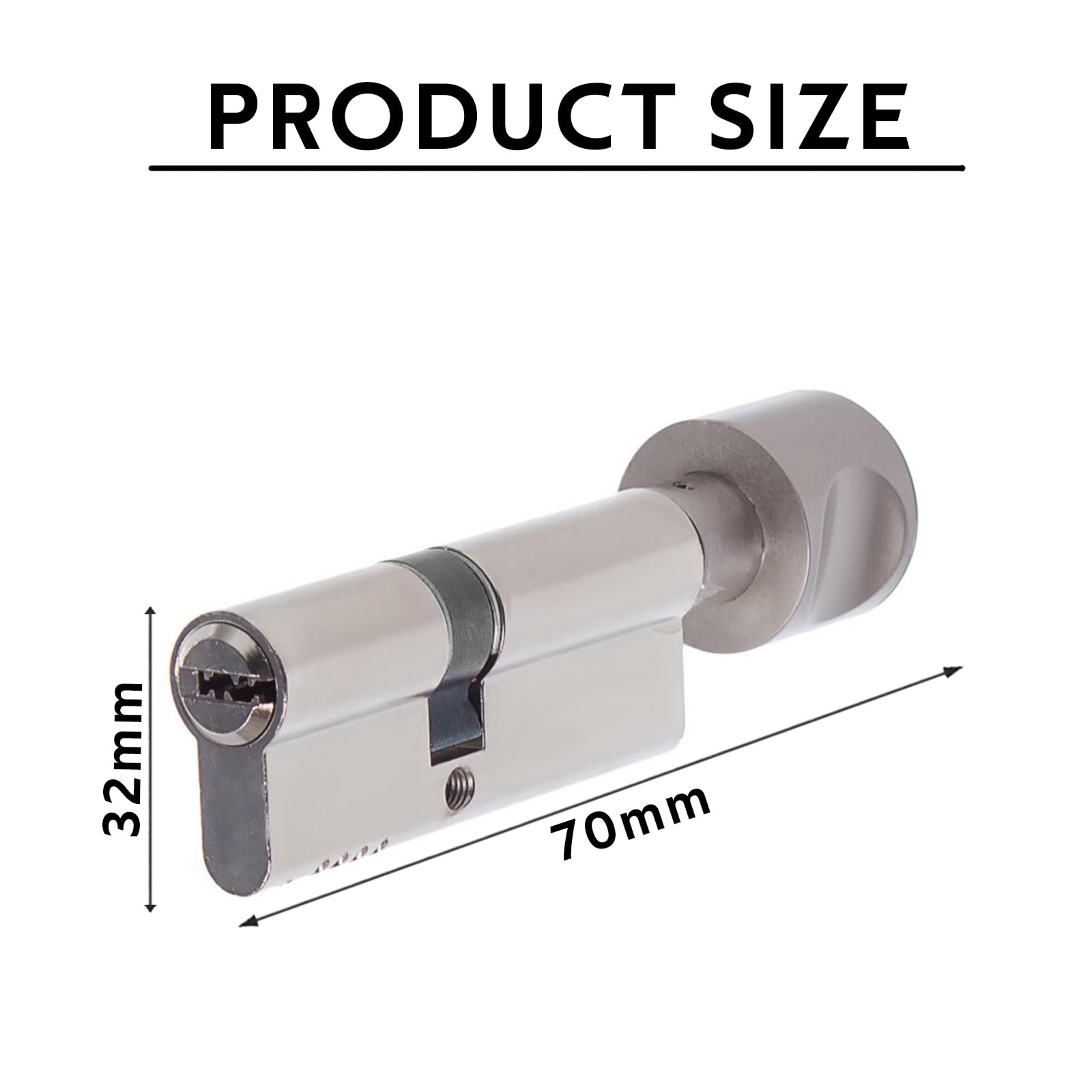 Wjelet 35T/35 Thumb Turn Euro Cylinder Lock, Euro Door Barrel Lock with 3 Keys - Image 2