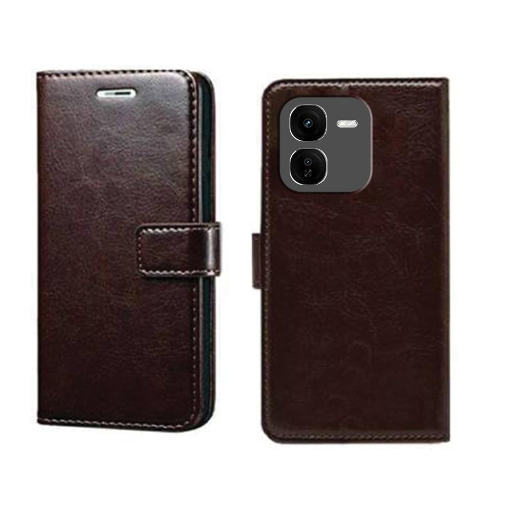 Pinaaki Enterprises iQOO Z9X 5G Flip Cover | Premium Leather Finish Flip Cover | with Card Pockets | Wallet Stand |Complete Protection Flip Cover for iQOO Z9X 5G - Coffee (B0D88D8PZD) Amazon Price History, Amazon Price Tracker