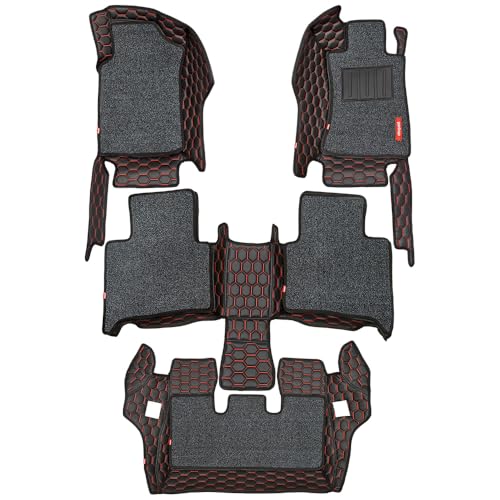 Image of Elegant Toyota Innova Hycross Automatic Custom Fit 7D Car Floor /Foot /Mat (Star Black and Red)