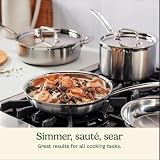 Cuisinart Stainless Steel Pots and Pans Set, Induction Compatible, 12 pc | 12-pc Cuisinart stainless steel cookware set with saucepans, sauté pan, stockpot, & skillets, oven safe to 500°F, MCPS-12N