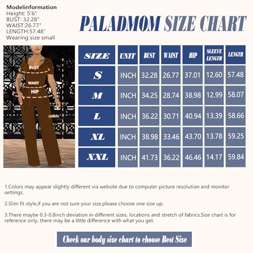 Image of PaladMom Womens Elegant Plus Size Jumpsuits Sexy Back zipper Short Sleeve Mid Waist Wide Leg Straight Rompers