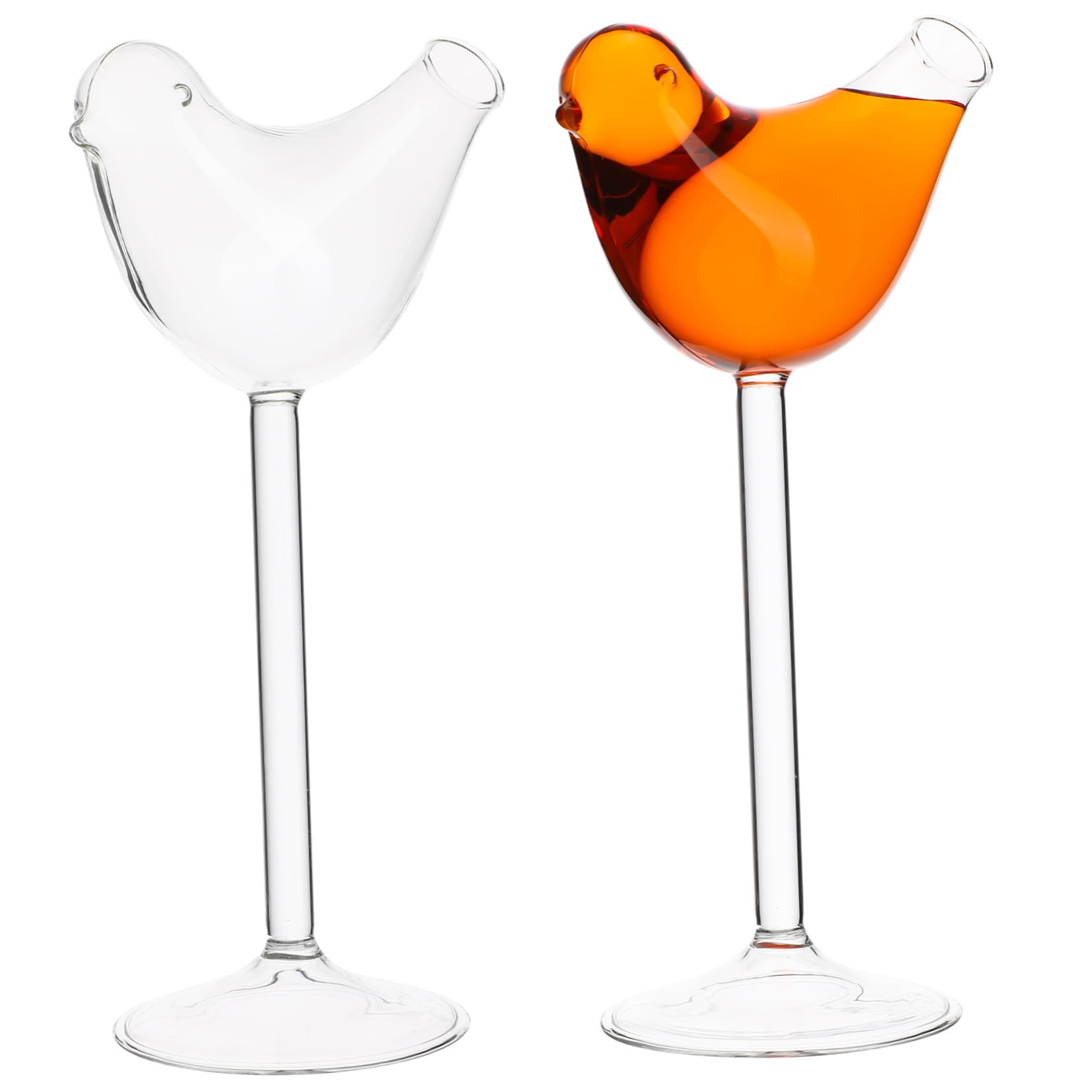 Verres à cocktail en verre fumé forme oiseau UKCOCO lot de 2 verres originaux