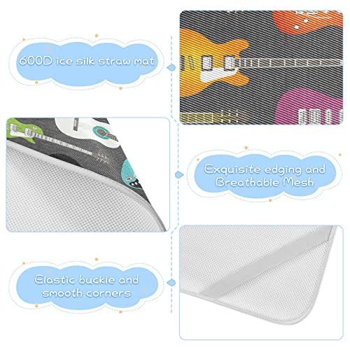 Blueangle Summer Crib Sheets, Soft Breathable Comfortable Ice Silk Mat Set For Boys Girls, Guitars Crib Sheets Fits Standard Crib And Toddler Mattress #TOP3