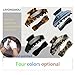 LAYONGMOLI Non-fading Large Tortoiseshell Hair Claw Clips Cellulose Acetate Fiber Ponytail Clamps Hand Polished Oil-free Tight Leopard Print Barrette Hair Ornament for Women 2pcs (Black)