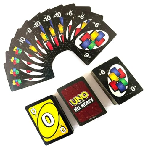 Jogo de cartas UNO Show ‘em No Mercy para crianças, adultos e festas familiares e viagens com cartas