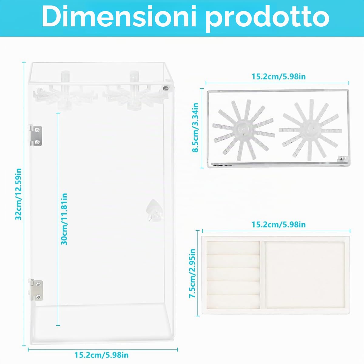 Porta Collane Da Tavolo, Appendi Collane Con 24 Ganci Rotanti, Espositore Gioielli, Per Porta Braccialetti, Pendenti, Orecchini, Gioielli