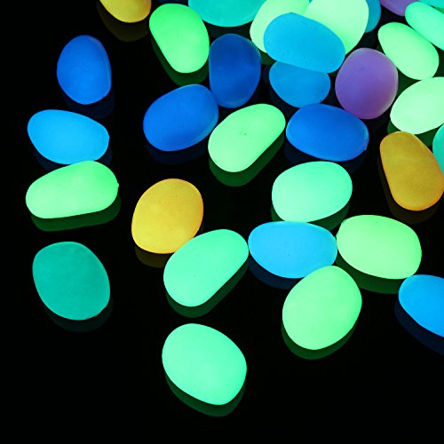 Image of Shiny Stone Glow in the Dark Pebbles, Multicolor, Big Size 3-4cm, 400g /14.1oz | Decorative Glow Stones, Fish Tank Aquarium Gravel, DIY Garden Gifts Decoration