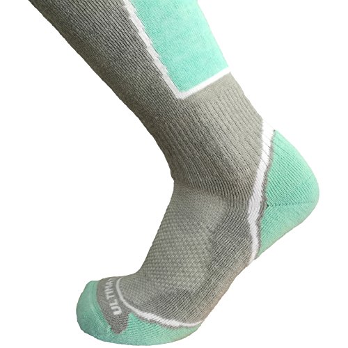 Ultimate Socks Womens Midweight Merino Wool Ski Snowboard Warm Socks Aqua Medium 7-9.5 #TOP1