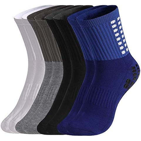 tiopeia 4 Pairs Anti-slip Sport Sock, Men's Athletic Socks Rubber Grip Football Socks for Football Basketball Baseball Yoga Runing Hiking Trekking Cover