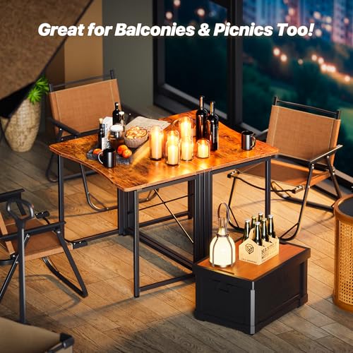Image of Huuger Folding Desk for Small Spaces, 31.5 Inch Foldable Computer Table