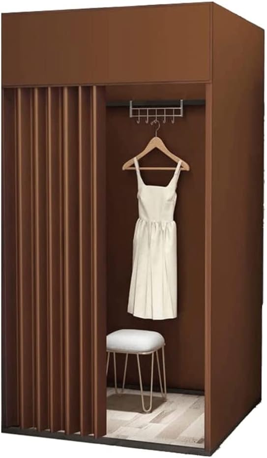 Fashion Changing Rooms Movable Clothing Store Fitting Room Temporary Locker Room Floor-to-Ceiling Metal Frame Dressing Room Portable Changing Room Bedroom Furniture