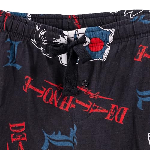 Ripple Junction Death Note Men’s Lounge Pants L Lawliet Chibi Super Deformed SD Anime Logo All Over Print Officially Licensed4
