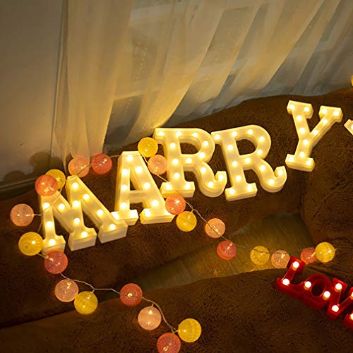 Image of Newly Upgrade Led Letters Numbers Lights Battery Powered,26 Alphabet & Arabic Numerals 0-9 Warm White Decorative Marquee Lamps with Remote Control for Switch Timer Dimmable for DIY Decor (Letter-M)