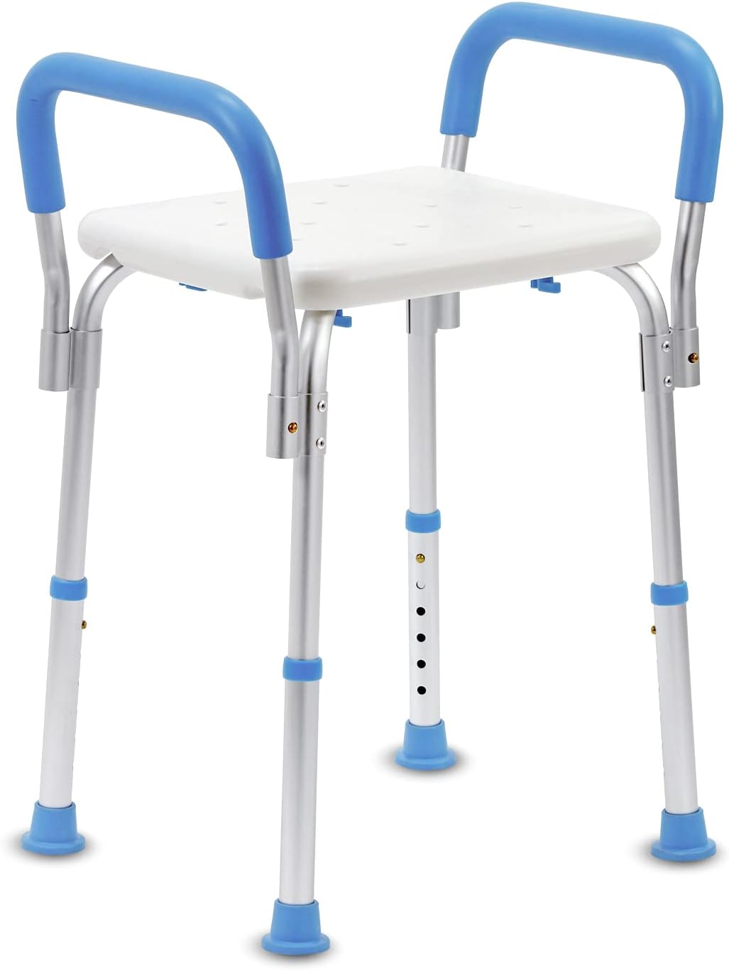 KosmoCare Premium Imported Shower Bench with handrest | Height Adjustable, Tool-Free Assembly Shower Chair with Anti-Slip Rubber Tips for Safety of Seniors & Elderly