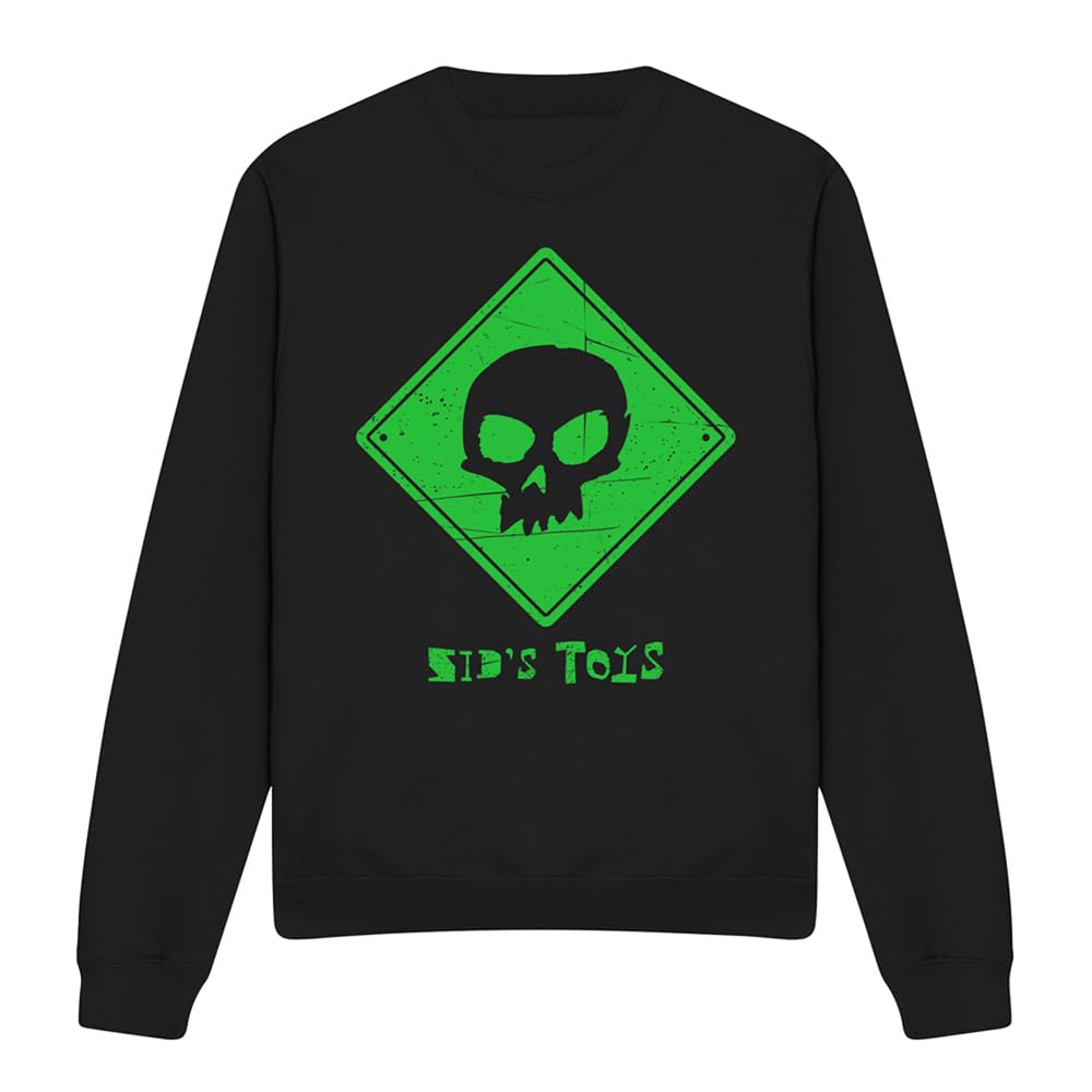 Disney Toy Story Sid'S Toys Logo Unisex Sweatshirt, Black, Medium