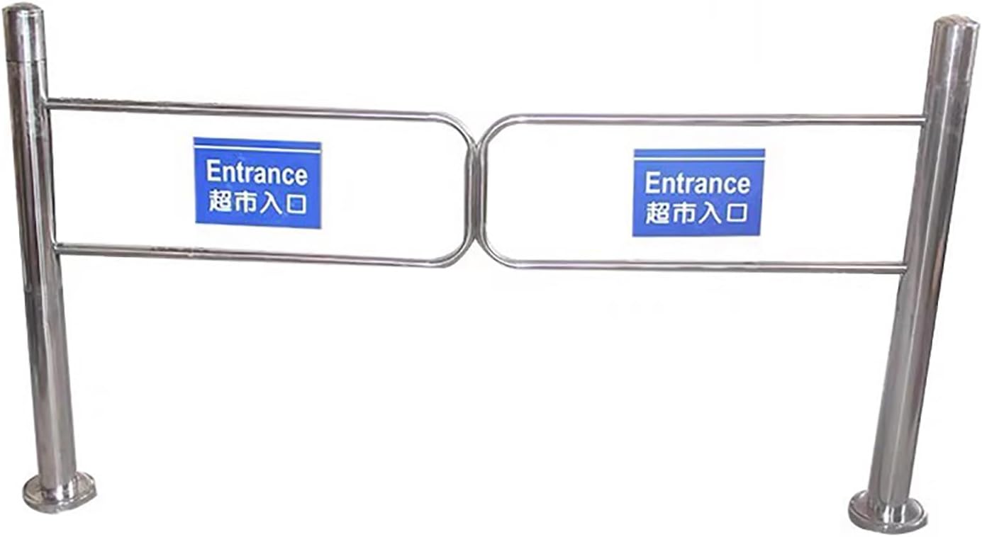 Stainless Steel One-Way Swing Door Gate - Heavy Duty Pedestrian Safety Gate for Driveways, Supermarkets, Factories & Parks (60x97cm) - Durable & Secure Access Control