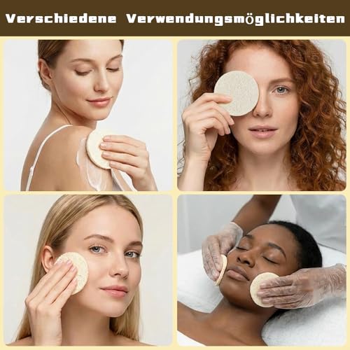 6 Stück Luffa Schwamm Peeling Pad, Gesichts und Körperpeeling Schwämme, Natürliche Duschbürste für Gesichtsreinigung und Make-up-Entferner, für Bad, SPA und Dusche