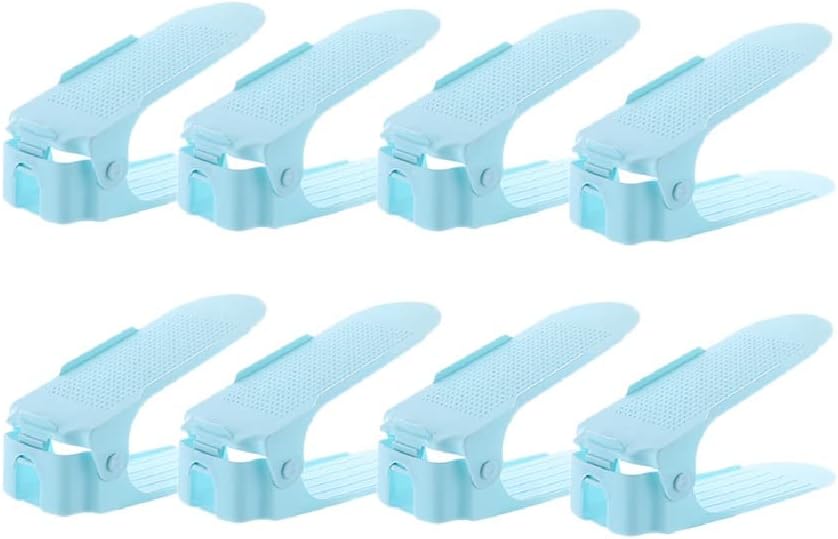 Shoe Slots Organizer,8pcs Shoe Rack Finishing Rack Household Adjustable Plastic Shoe Holder Dormitory Shoe Space Saving, Non-Slip (Color : A) (E)