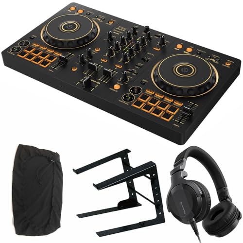 DJ�R���g���[���[ DDJ-FLX4-N (�S�[���h) + �w�b�h�z�� HDJ-CUE1 + PC�X�^���h + �_�X�g�J�o�[ �Z�b�g �yDDJ-400 �㑱�@��z