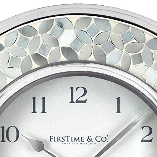 Firstime & Co. Arabesque Mosaic Wall Clock, 10.25", Gray Stone #TOP2