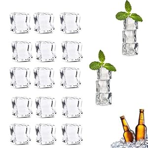 Yueser 100 stuks Kunstmatige Acryl IJsblokjes Herbruikbaar Helder Plastic Nep IJsblokjes voor Huisdecoratie Fotografie…
