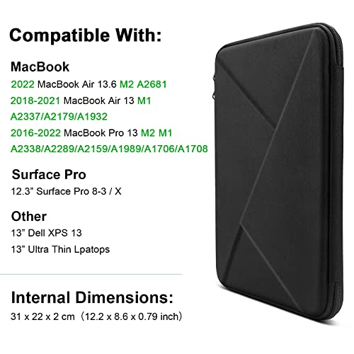 Funda para MacBook Air 13 antichoque en EVA resistente con compartimento para Surface Pro 9 2