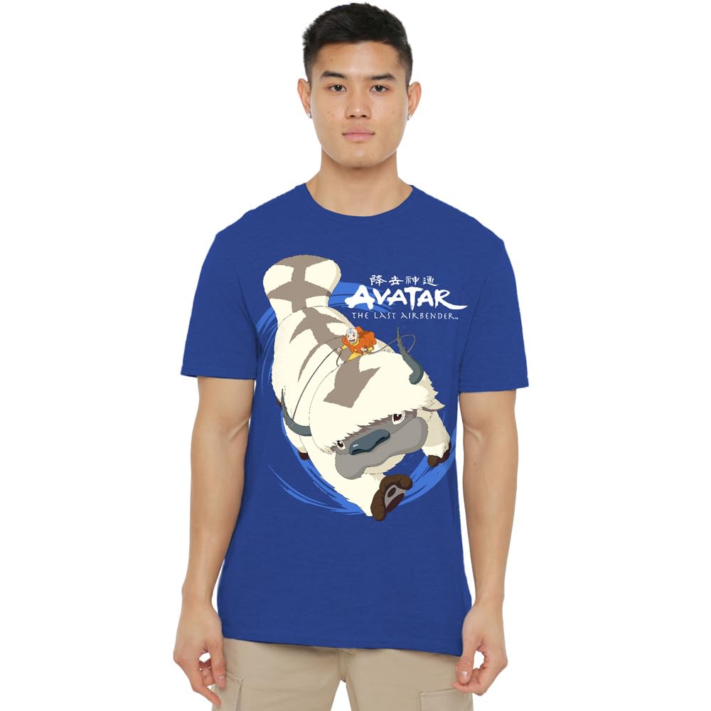 Nickelodeon Men's Avatar The Last Airbender Appa In Flight T-Shirt-R - Royal - 3XL